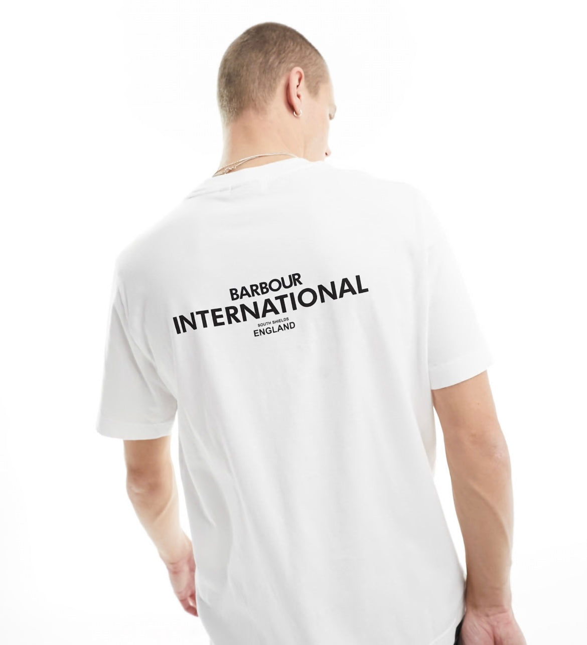 Barbour International Simons logo t-shirt in white