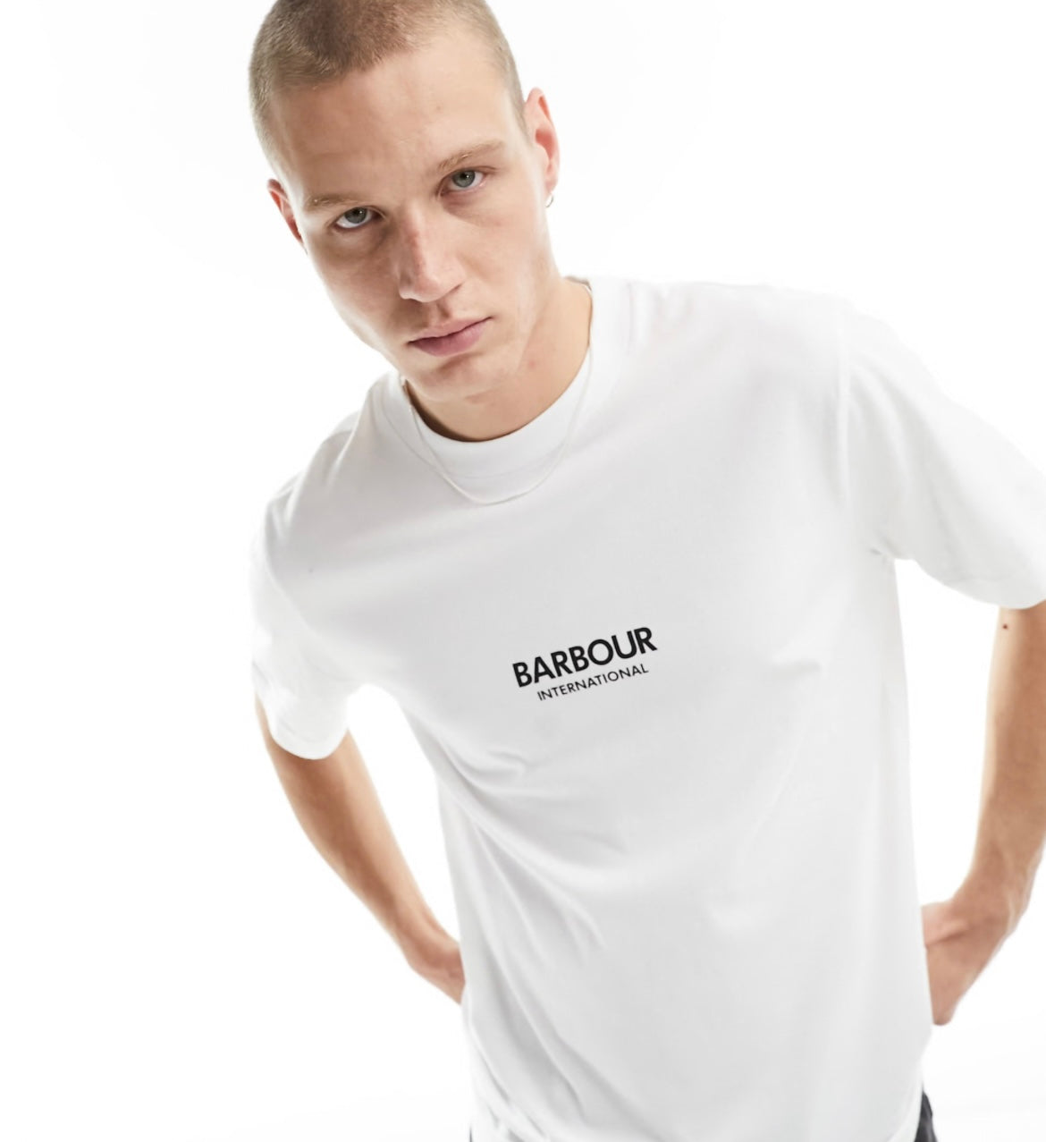 Barbour International Simons logo t-shirt in white