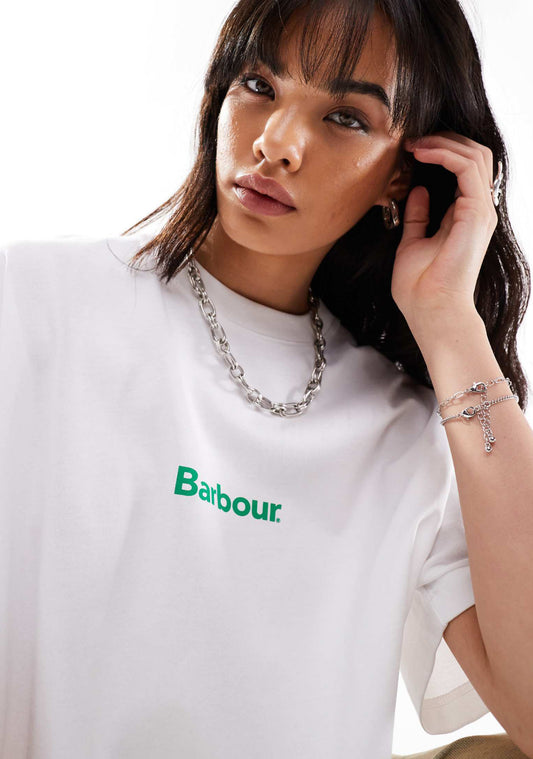 Barbour x ASOS unisex Marquee logo t-shirt in white