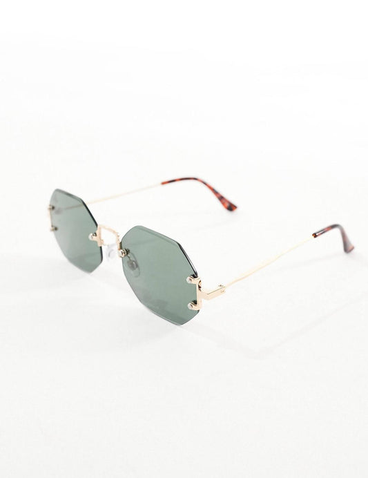 Jeepers Peepers hexagonal sunglasses in green