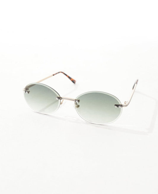 ASOS DESIGN rimless sunglasses with round lens in gold