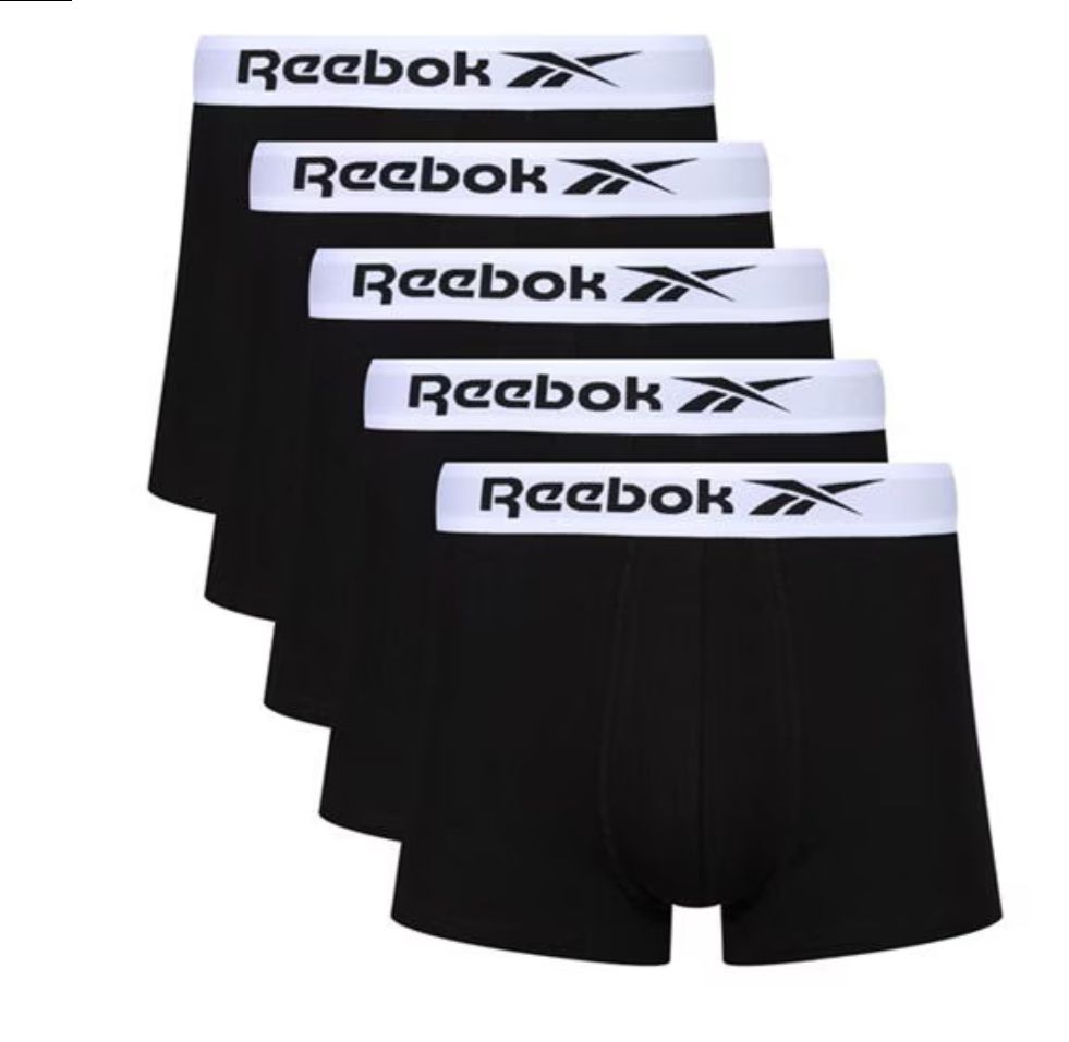 Mens Kawan Five Pack Trunks Black