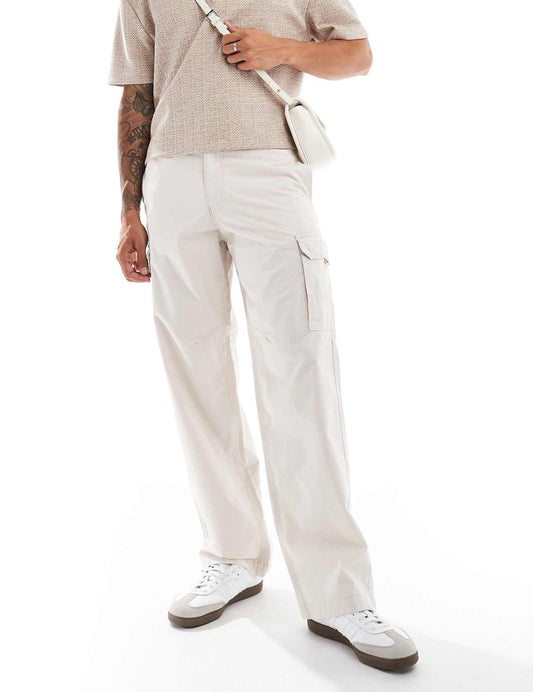 ADPT loose fit cargo trouser in beige