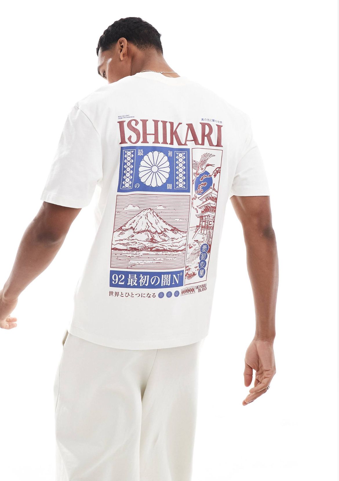 River Island Ishikari Japan oversized t-shirt in ecru