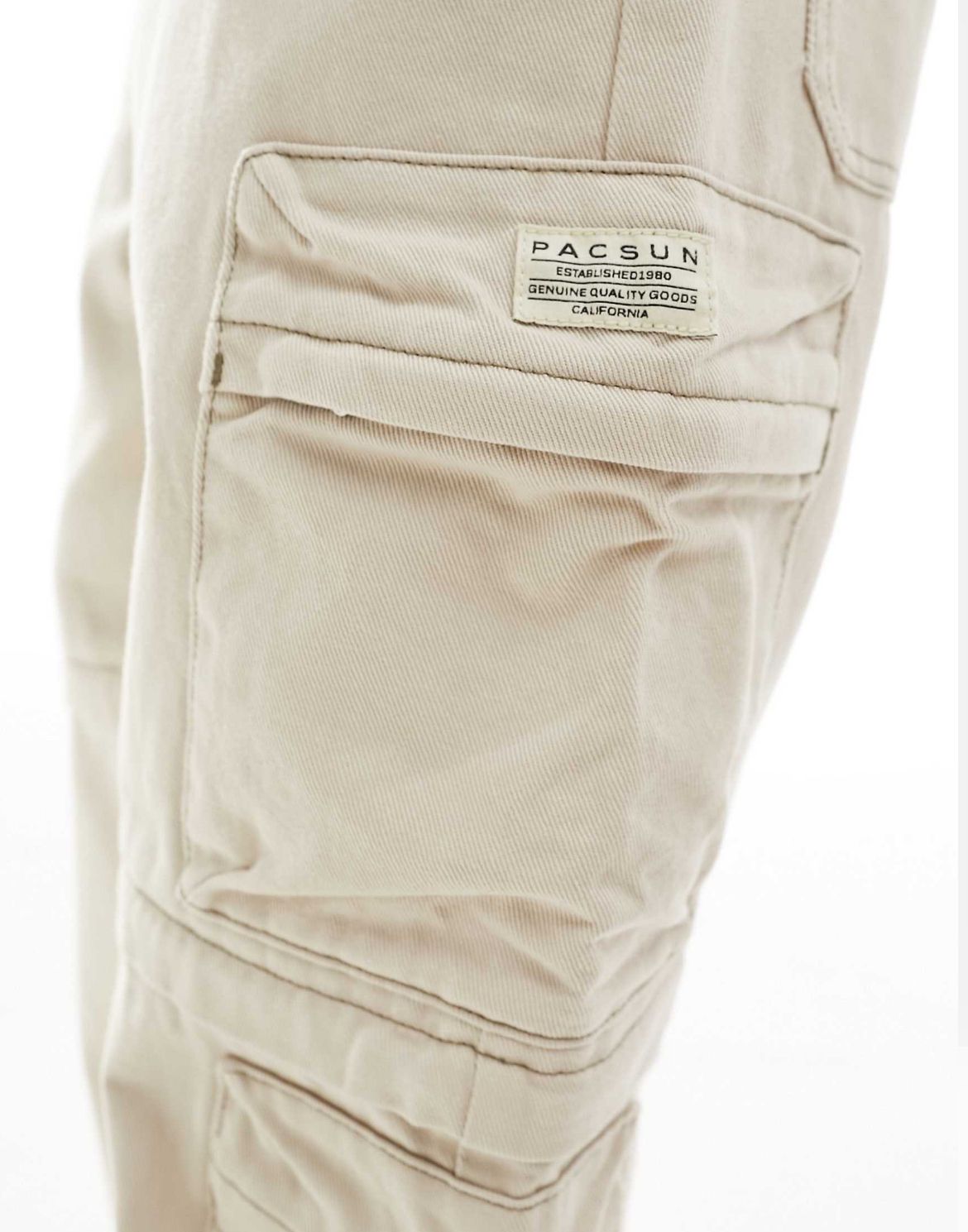 PacSun straight leg multipocket cargo trousers in light beige