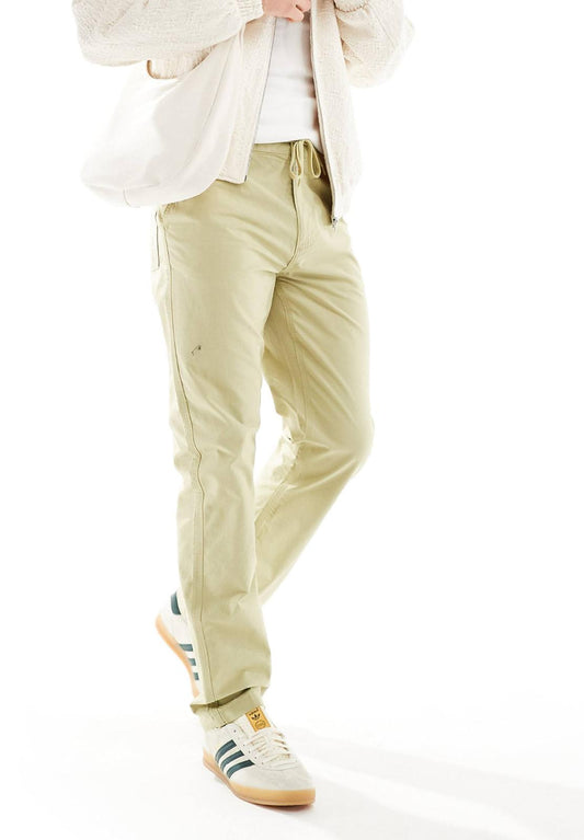 ASOS DESIGN straight fit ripstop trousers in beige