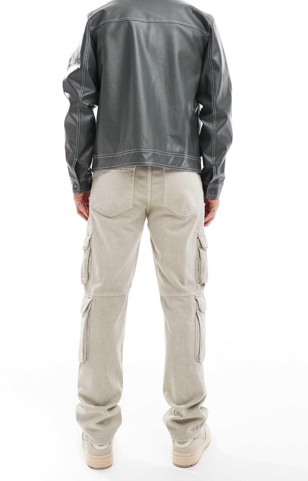 ONLY & SONS Edge straight fit utility jeans in ecru