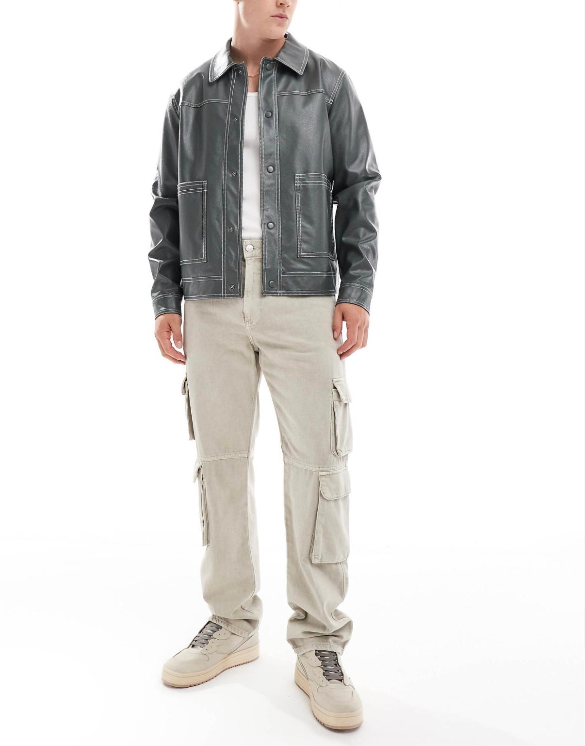 ONLY & SONS Edge straight fit utility jeans in ecru