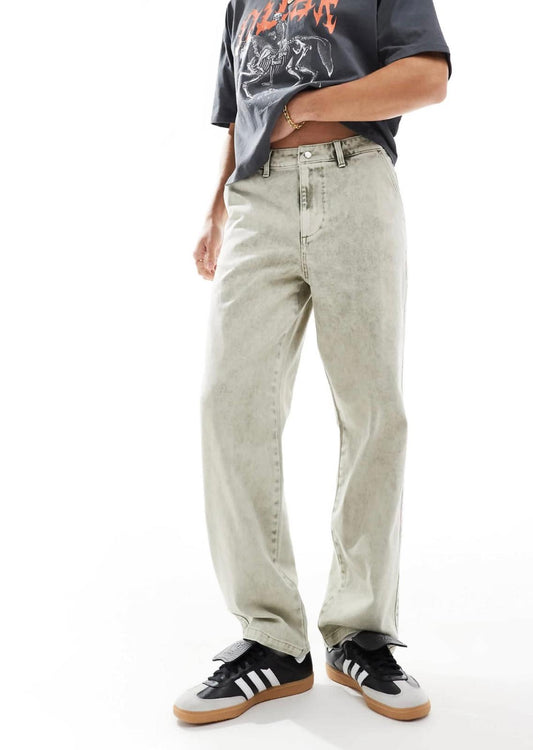 ASOS DESIGN straight leg trouser in light grey wash