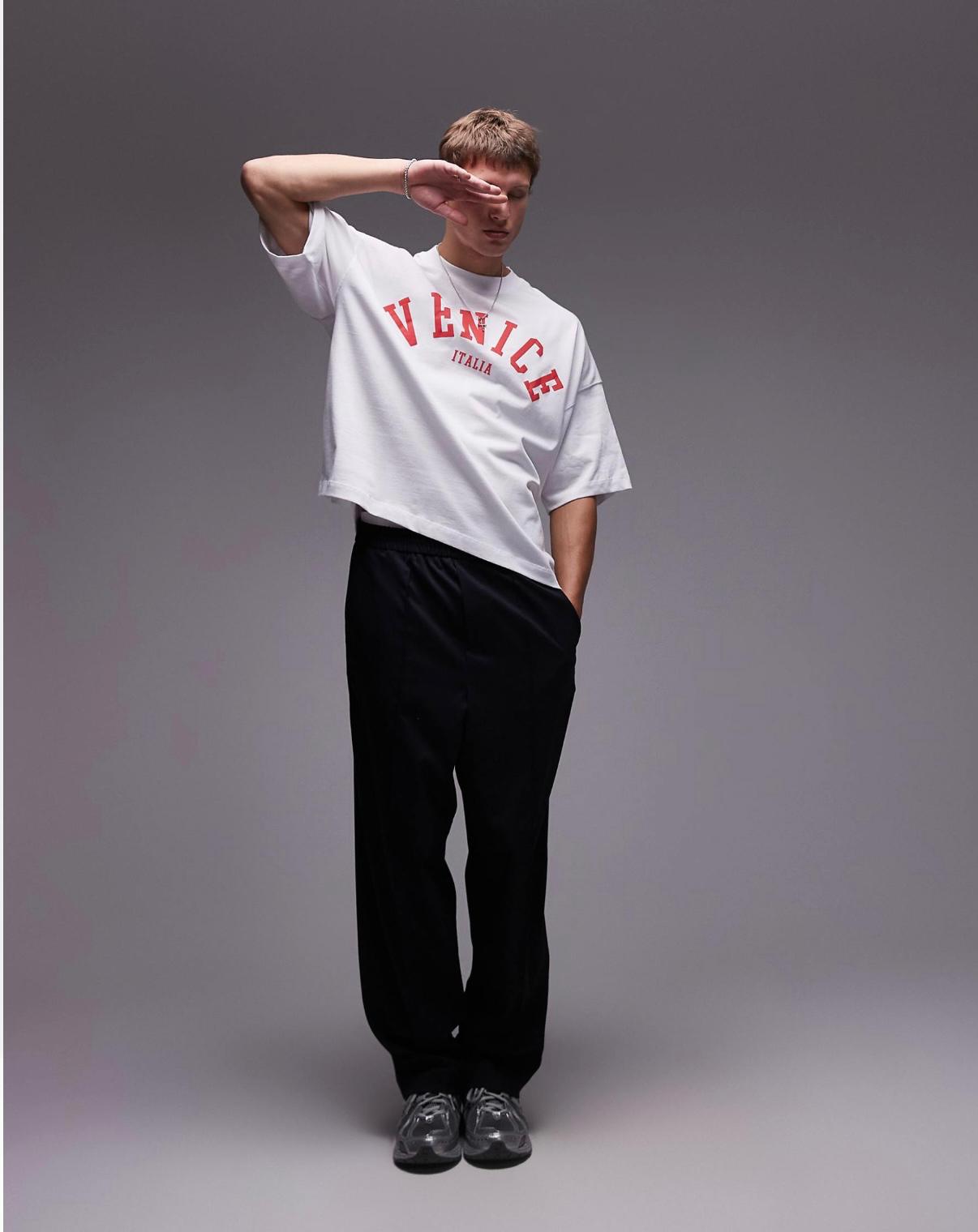 Topman oversized fit boxy t-shirt with Venice print