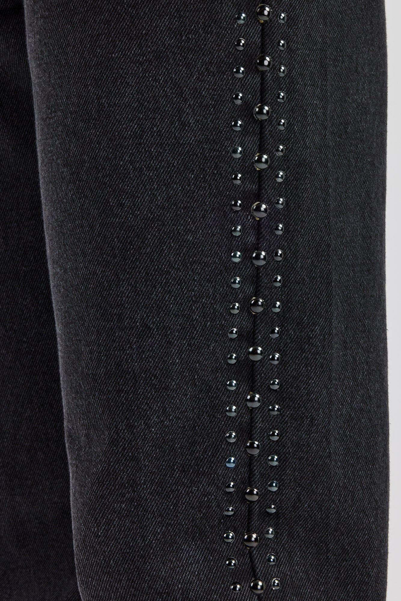 Cernucci Stacked Leg Studded Denim Jean